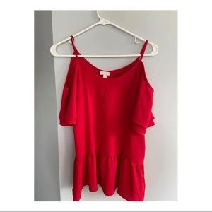 Red Open Shoulder top